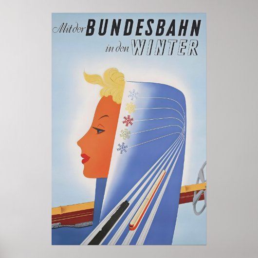 Poster Duitse Spoorwegen -Bundesbahn Ook in (Voorkant)