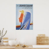Poster Duitse Spoorwegen -Bundesbahn Ook in (Keuken)