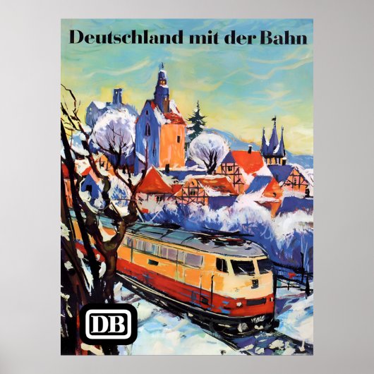 Poster Duitsland per spoor (Voorkant)