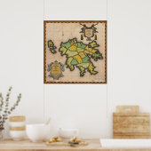 Poster Early Caedellium Map (Keuken)
