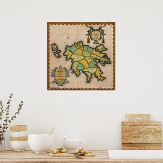 Poster Early Caedellium Map (Keuken)