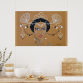 Poster "Eastern Elegance" Orig. Aziatisch/Art Deco (Keuken)