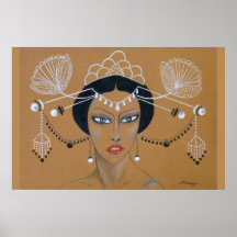 Poster "Eastern Elegance" Orig. Aziatisch/Art Deco
