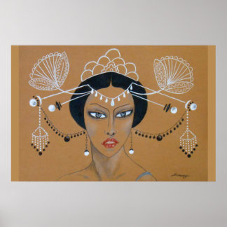 Poster "Eastern Elegance" Orig. Aziatisch/Art Deco