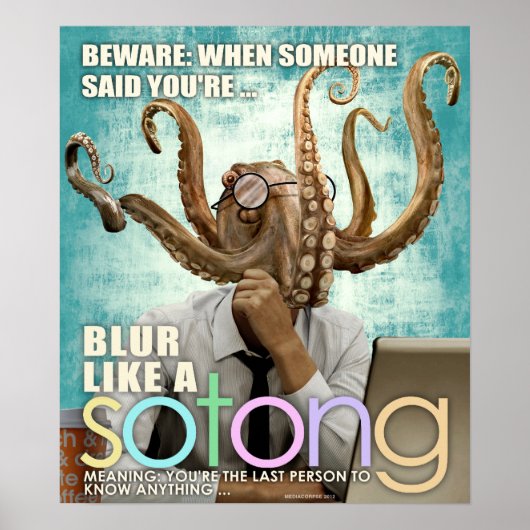 POSTER - EEN BLAUWE SOTONG - EEN SINGAPORE SLANG (Voorkant)