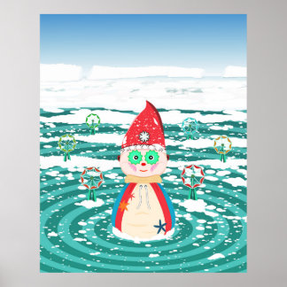 Poster Een verlate kerstillustratie