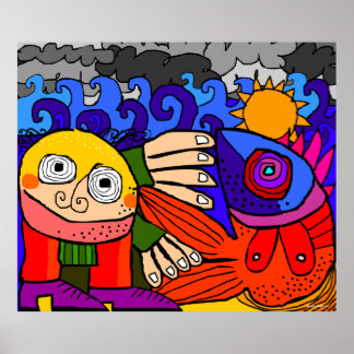 poster 'een zeemeermin vangen'