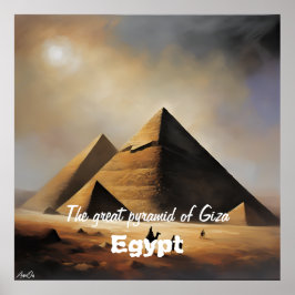 Poster | Egito | Gizeh | Olieverfschilderij | AI-i