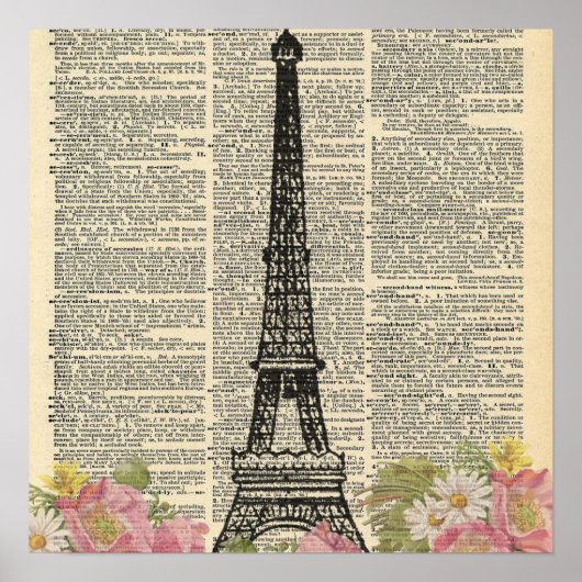 Poster Eifel Tower Dictionary (Voorkant)