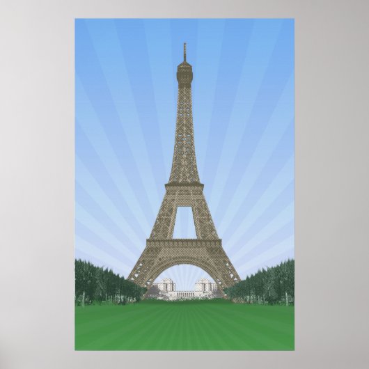 Poster: Eiffeltoren Parijs: Vectortekening Poster (Voorkant)
