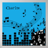 Poster eigen naam muziekillustratie (Voorkant)