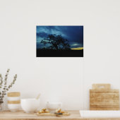 Poster eikenhout bij zonsondergang (Keuken)