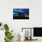 Poster eikenhout bij zonsondergang (Thuiskantoor)