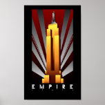 Poster - Empire State Building Art Deco<br><div class="desc">Het is al dan niet omhuld een cool kunstdeco-poster van het Empire State Building klaar om in je huis te worden getoond.</div>