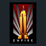 Poster - Empire State Building Art Deco<br><div class="desc">Het is al dan niet omhuld een cool kunstdeco-poster van het Empire State Building klaar om in je huis te worden getoond.</div>