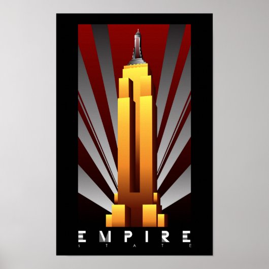Poster - Empire State Building Art Deco (Voorkant)