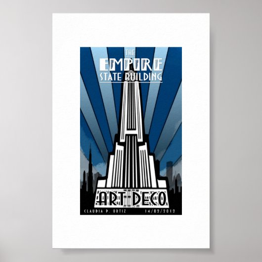Poster - Empire State Building Art Deco (Voorkant)