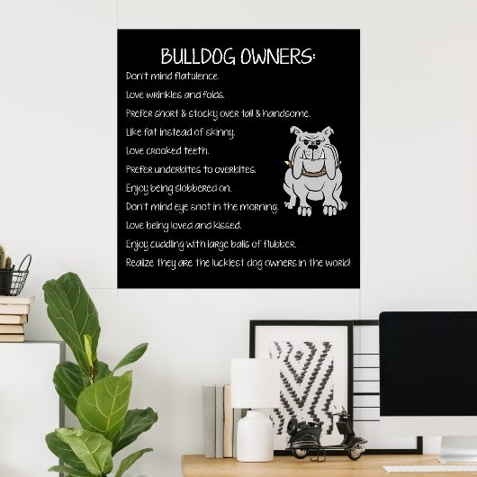 Poster Engelse Bulldog Lovers (Thuiskantoor)