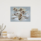Poster Engelse Setter winter Scene (Keuken)