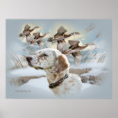 Poster Engelse Setter winter Scene (Voorkant)