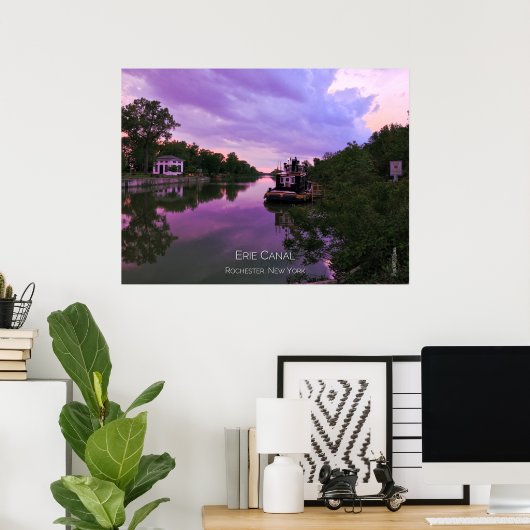 Poster - Erie Canal te Sunset (Thuiskantoor)