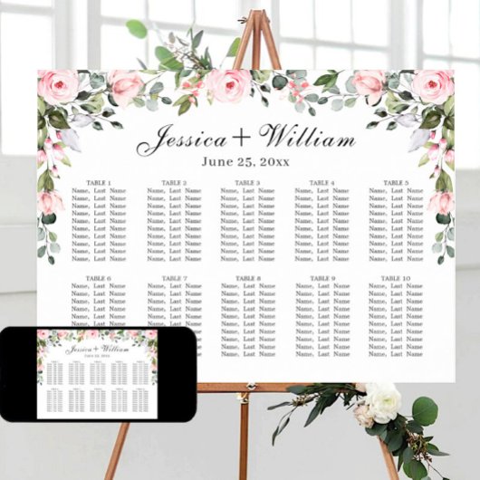 POSTER Eucalyptus Rozen 10 Tafels ZITPLAATJE