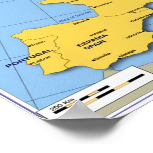 Poster Europese kaart (Hoek)