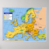 Poster Europese kaart (Voorkant)