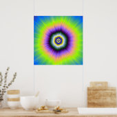 Poster explosie in Geel en Violet (Keuken)