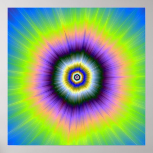 Poster explosie in Geel en Violet (Voorkant)