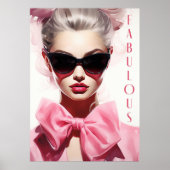 Poster Fabulous Mode Model Pink Bow (Voorkant)