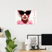 Poster Fabulous Mode Model Pink Bow (Thuiskantoor)