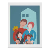 poster family and cat (Voorkant)