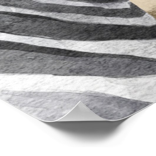 Poster fancy Zebra- en Eiffeltower (Hoek)