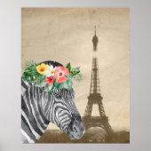 Poster fancy Zebra- en Eiffeltower (Voorkant)