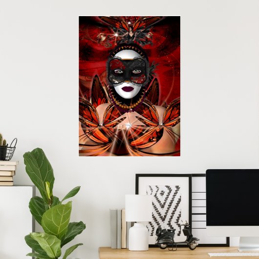 Poster Fantasy Art Butterfly Queen No border (Thuiskantoor)