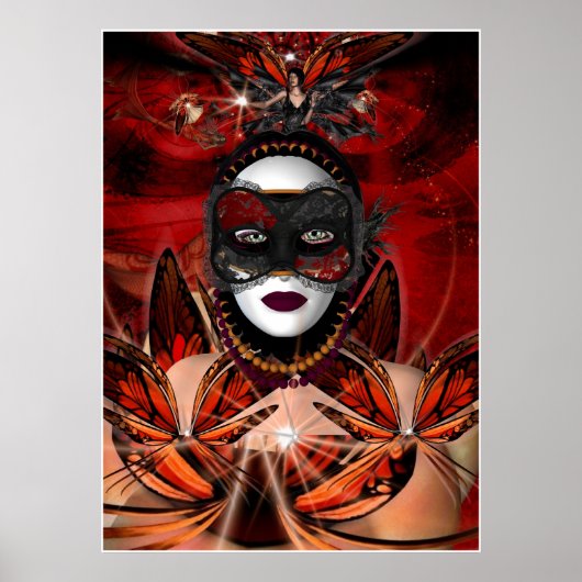 Poster Fantasy Art Butterfly Queen No border (Voorkant)