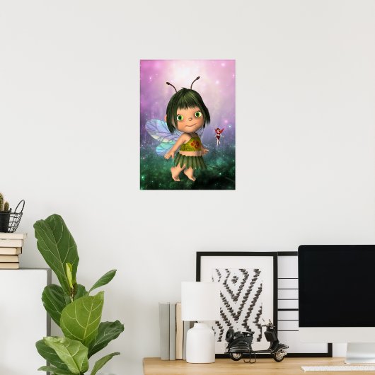 Poster Fantasy Art Little Fairy Girl (Thuiskantoor)