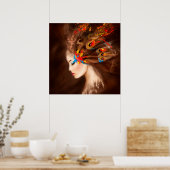 Poster Fantasy Beauful Spring-vlinder (Keuken)