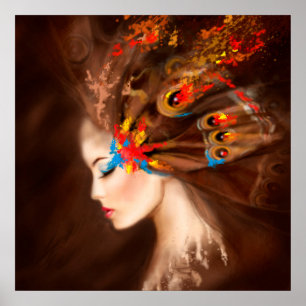 Poster Fantasy Beauful Spring-vlinder