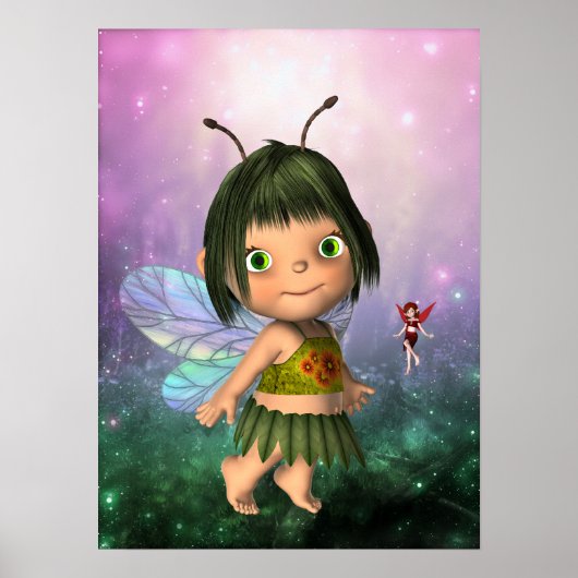 Poster Fantasy Kunst Kleine Fee Meisje (Voorkant)