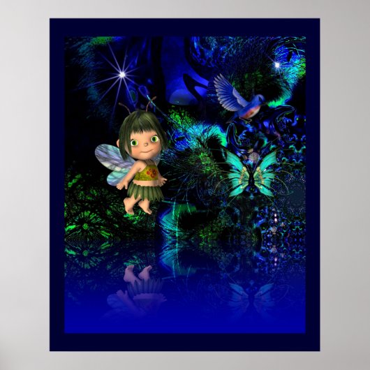 Poster Fantasy Kunst Ster Engel Meisje (Voorkant)