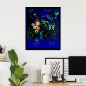 Poster Fantasy Kunst Ster Engel Meisje (Thuiskantoor)
