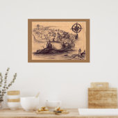 Poster Fantasy Land Map (Keuken)