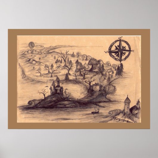 Poster Fantasy Land Map (Voorkant)