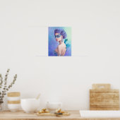 Poster Fantasy wintervrouw, mooie sneeuwkoningin (Keuken)