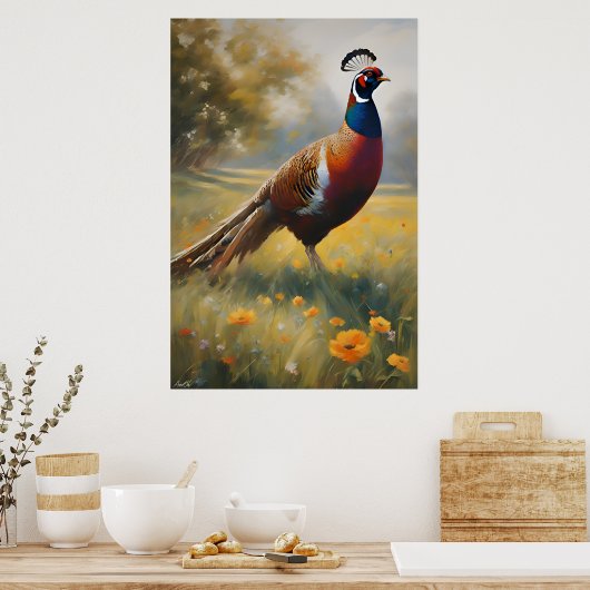 Poster | fazant | Olieverfstijl (Keuken)