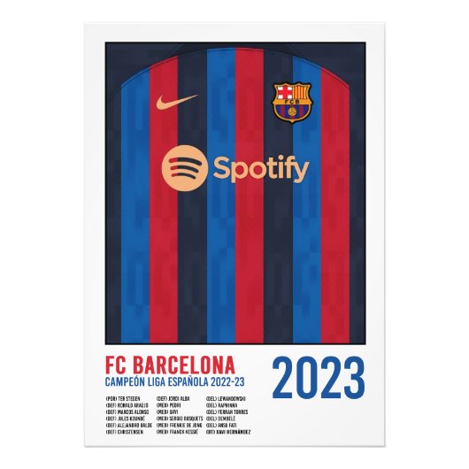 Poster FC Barcelona Campeón de Liga 2023 (Voorkant)