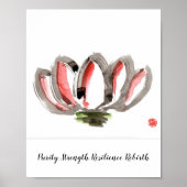 Poster featuring a stylized lotus blossom (Voorkant)