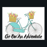 Poster  fiets en offerte<br><div class="desc">Wandkunst met een  fiets en bloemen en een citaat.</div>